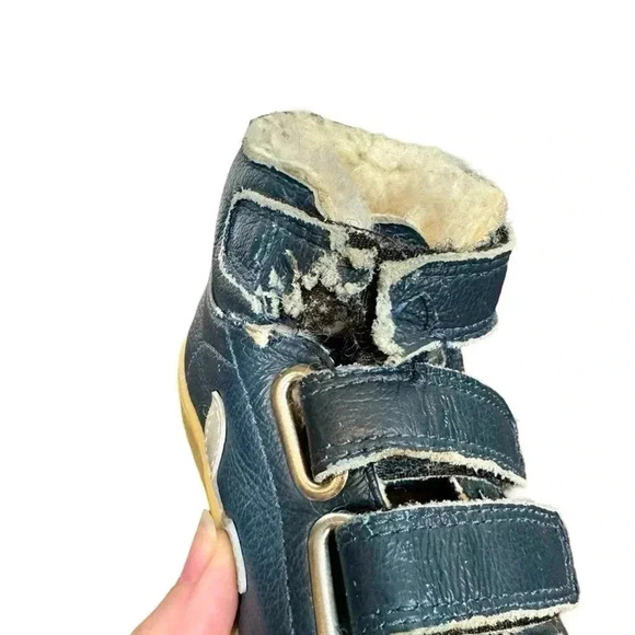 VEJA Esplar Mid Top Fur Lined Shearling Leather Sneakers Nautico PLEASE READ - Picture 10 of 11